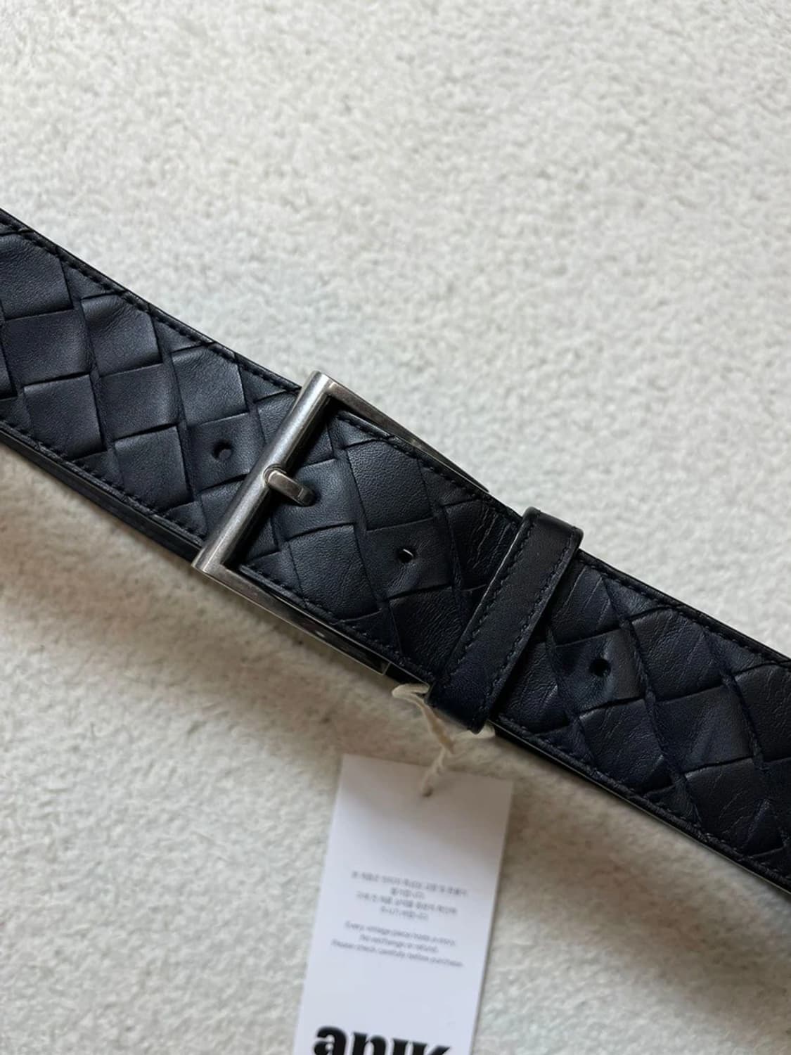 보테가베네타 블랙 인트레치아토 가죽 벨트 A1698 상품이미지2