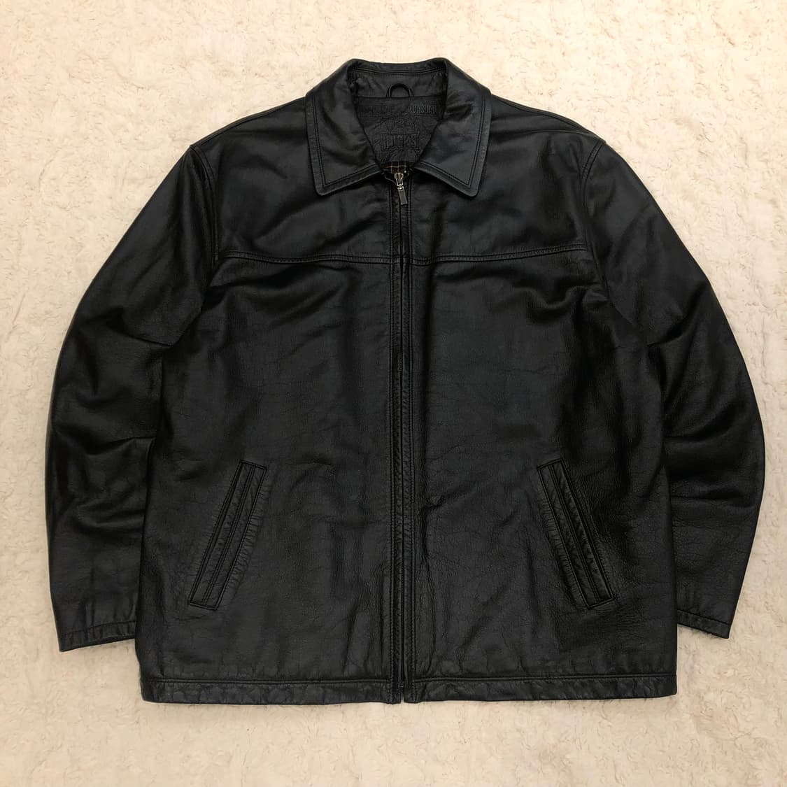 빈티지 소가죽 집업 레더 가죽 자켓 상품이미지1