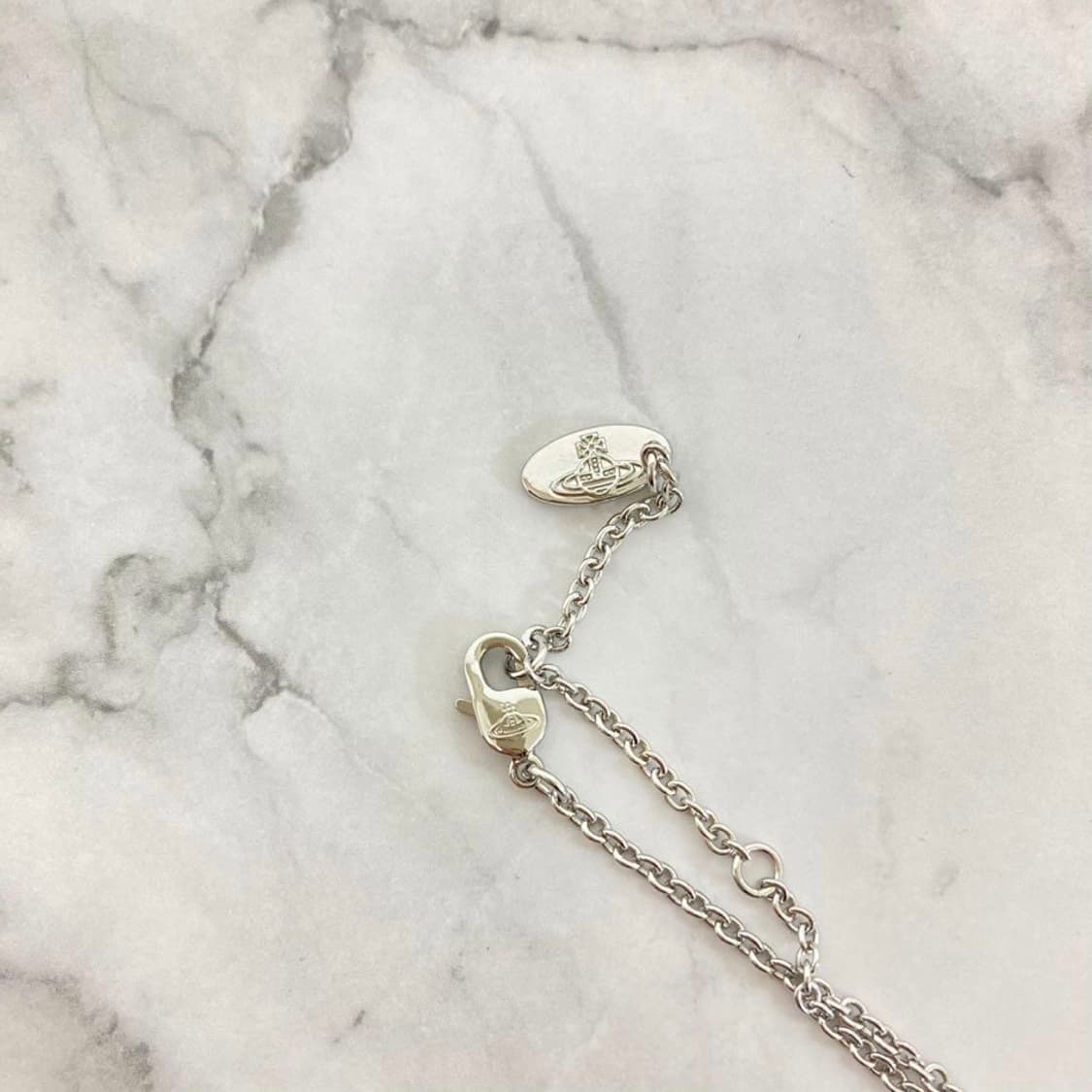 비비안웨스트우드 아카이브 클리어 크리스탈 큐빅 orb 팬던트 목걸이 상품이미지5