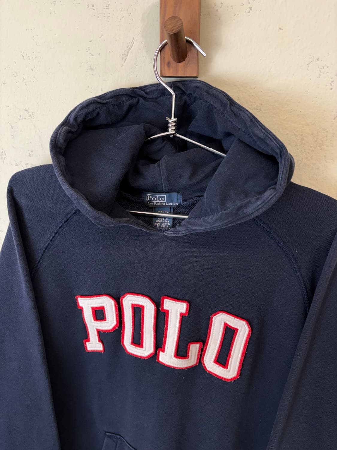 폴로랄프로렌 빈티지 보이즈 스펠 로고 후드티 네이비 상품이미지5