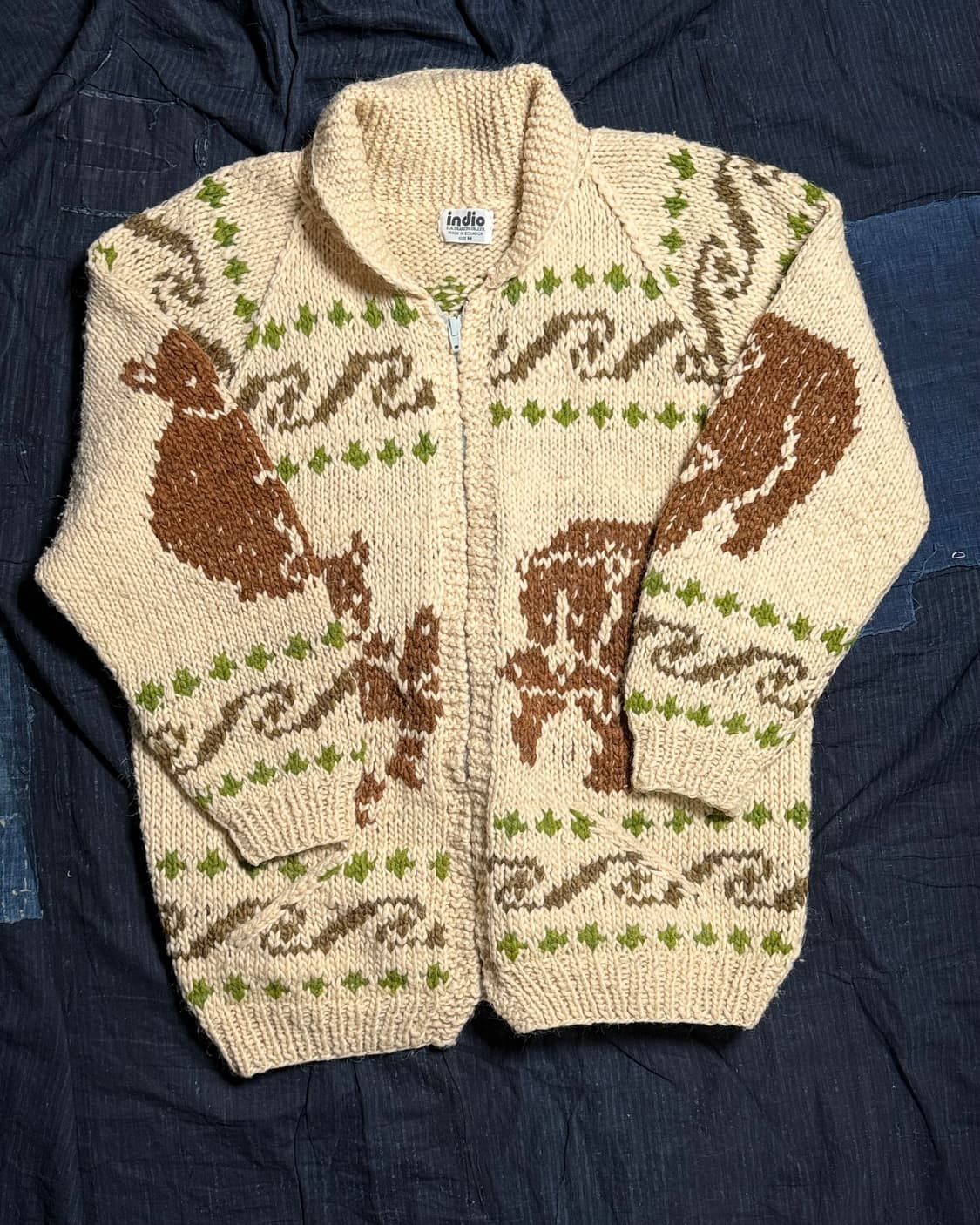 90-00‘s 인디오 코알라 & 알라스카 베어 패턴 코위찬 스웨터 M 상품이미지1