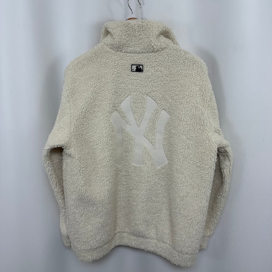 MLB 남성 반집업 기모 뽀글이티셔츠 아이보리 95 M 상품이미지7