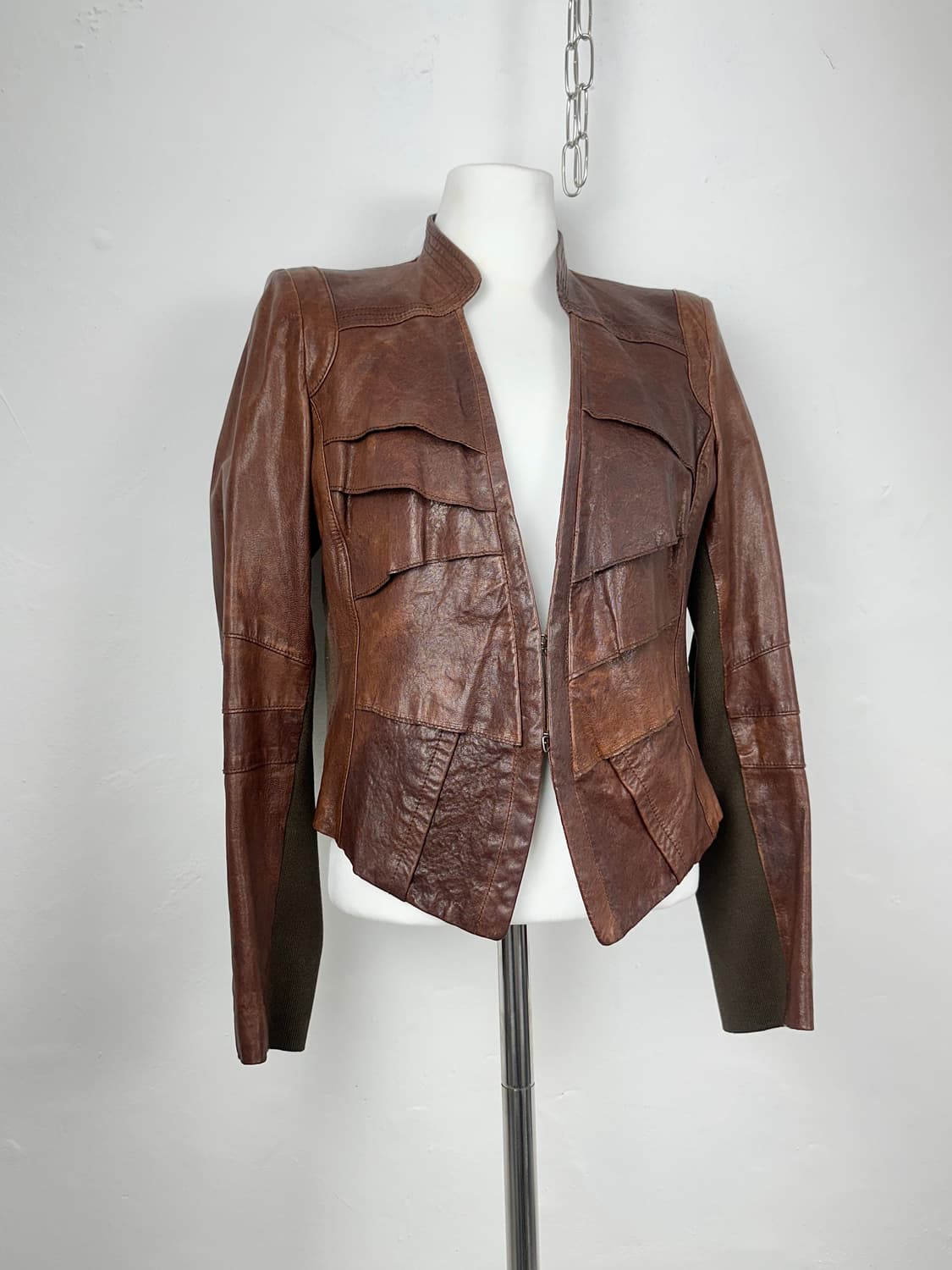 Panelled Leather & Knit Hybrid Jacket 상품이미지1