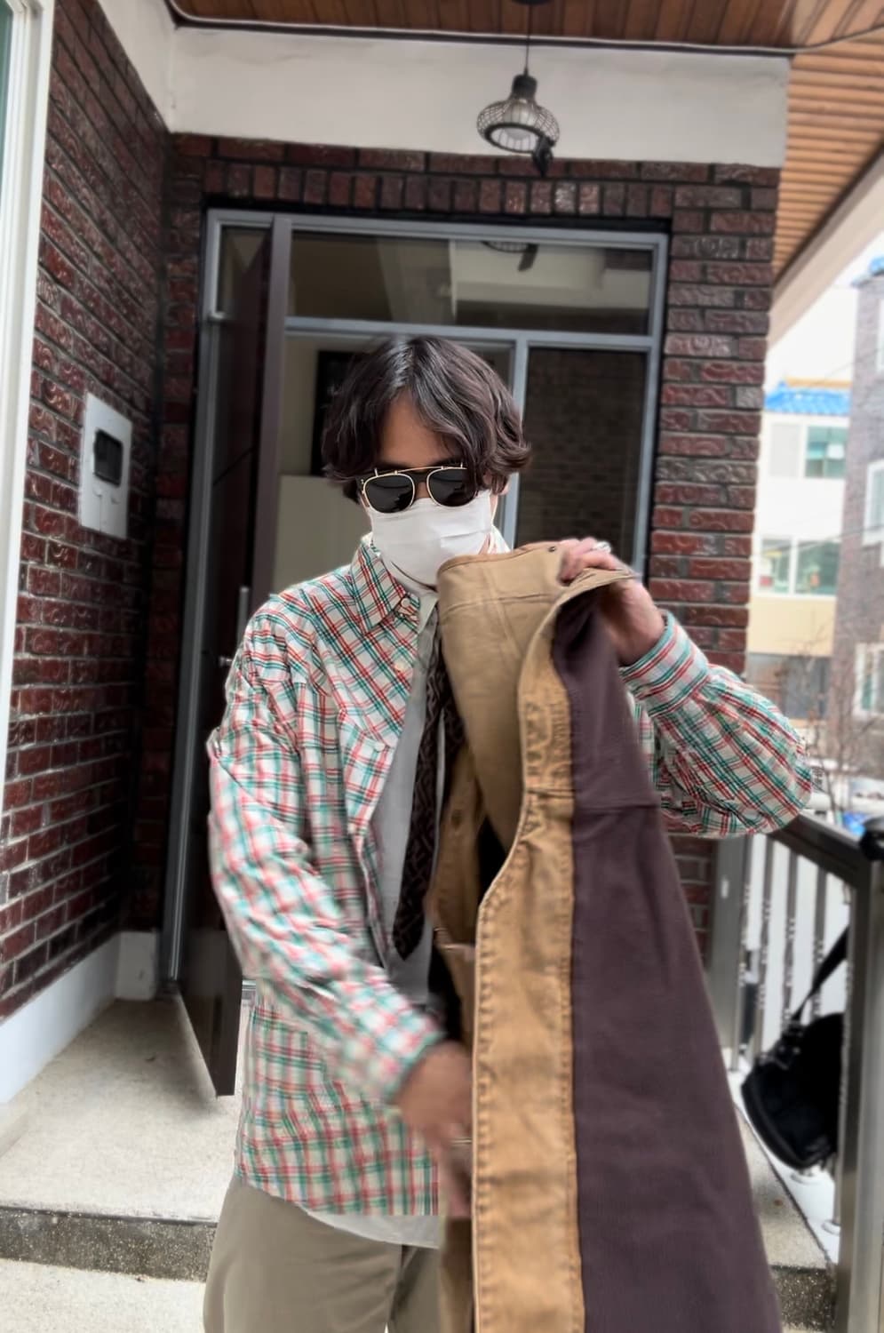 로카웨어 멀티컬러  체크패턴 더블포켓 워크셔츠 상품이미지3