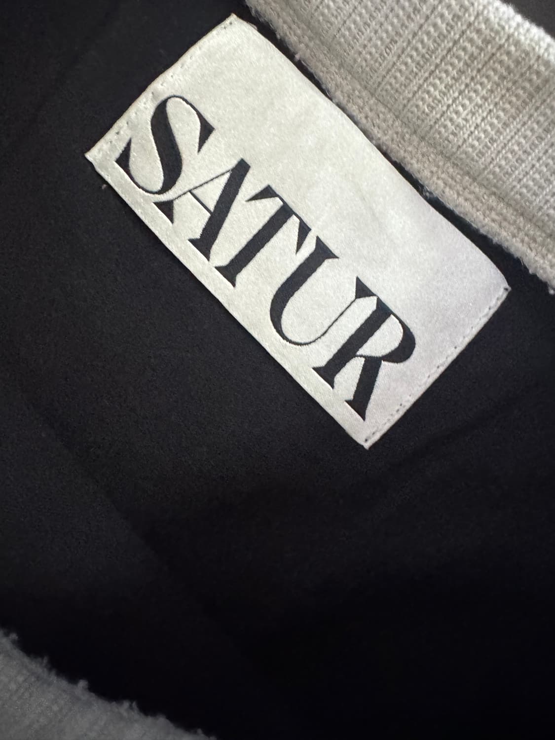 세터 SATUR 로고 자수 보야지 반팔 티셔츠 XL 2XL 블랙 상품이미지3