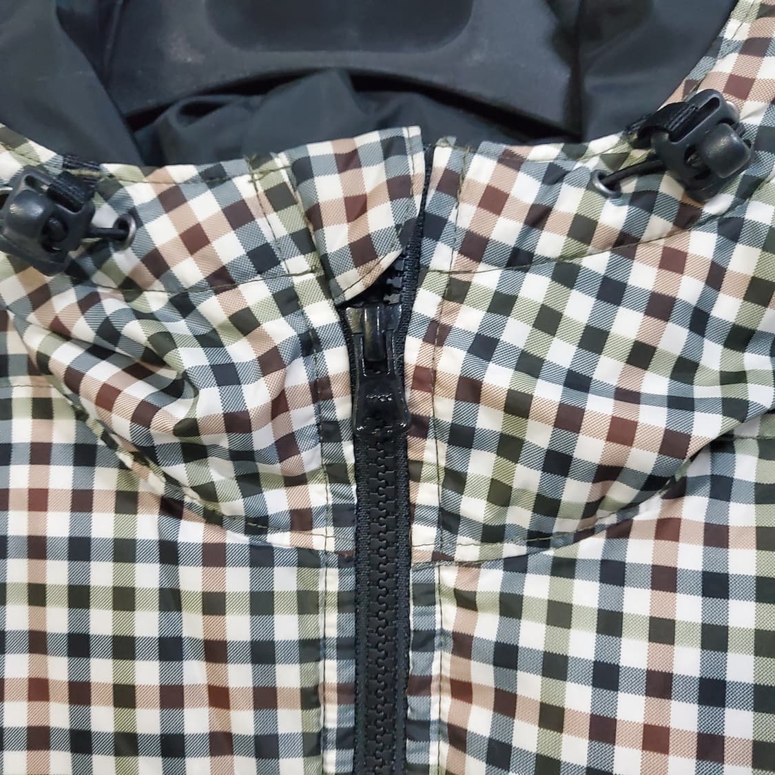 리바이스 채크 패턴 후드 덕다운 패딩  상품이미지4