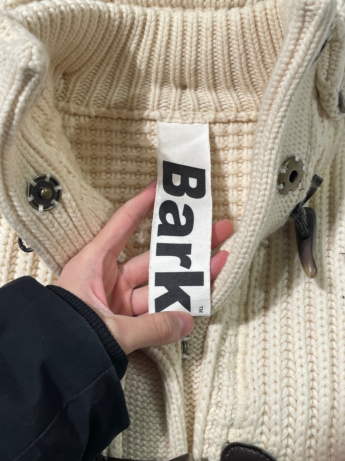 bark 아이보리 더플 니트 후디 베스트 상품이미지7