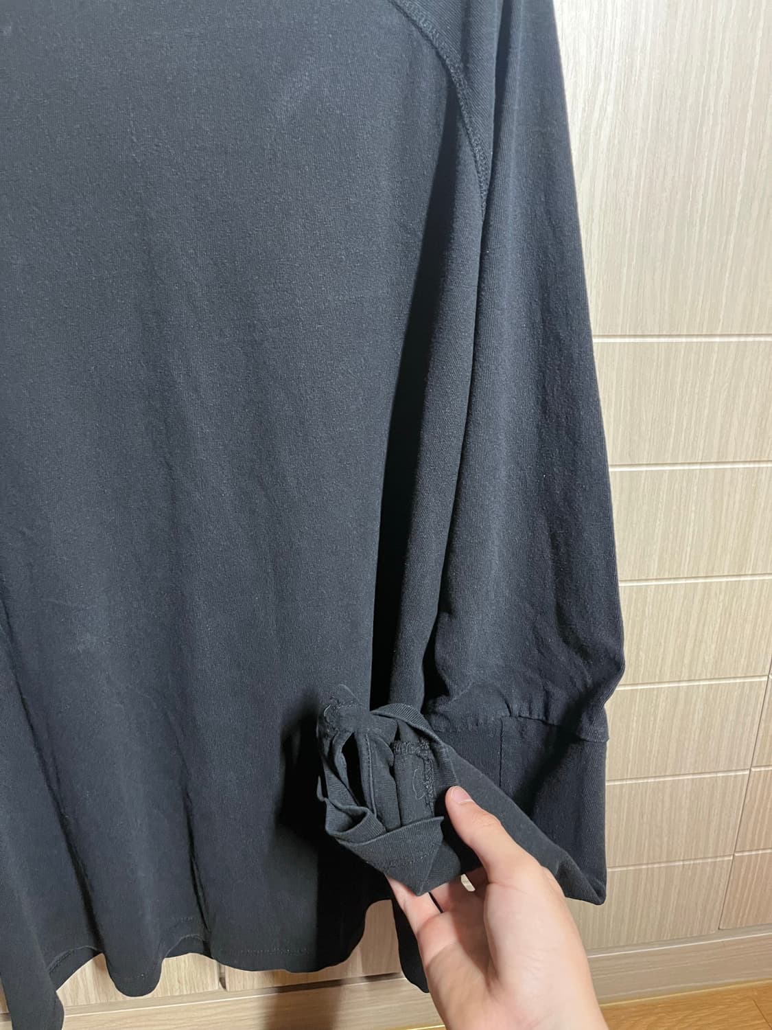 해칭룸 Double sleeve tee 블랙 3사이즈 상품이미지7