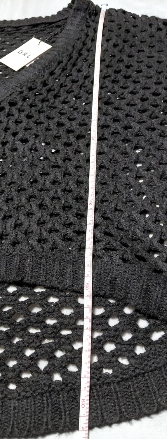 [GRL] 루즈핏 브이넥 그물 니트 (블랙/F사이즈) 상품이미지10