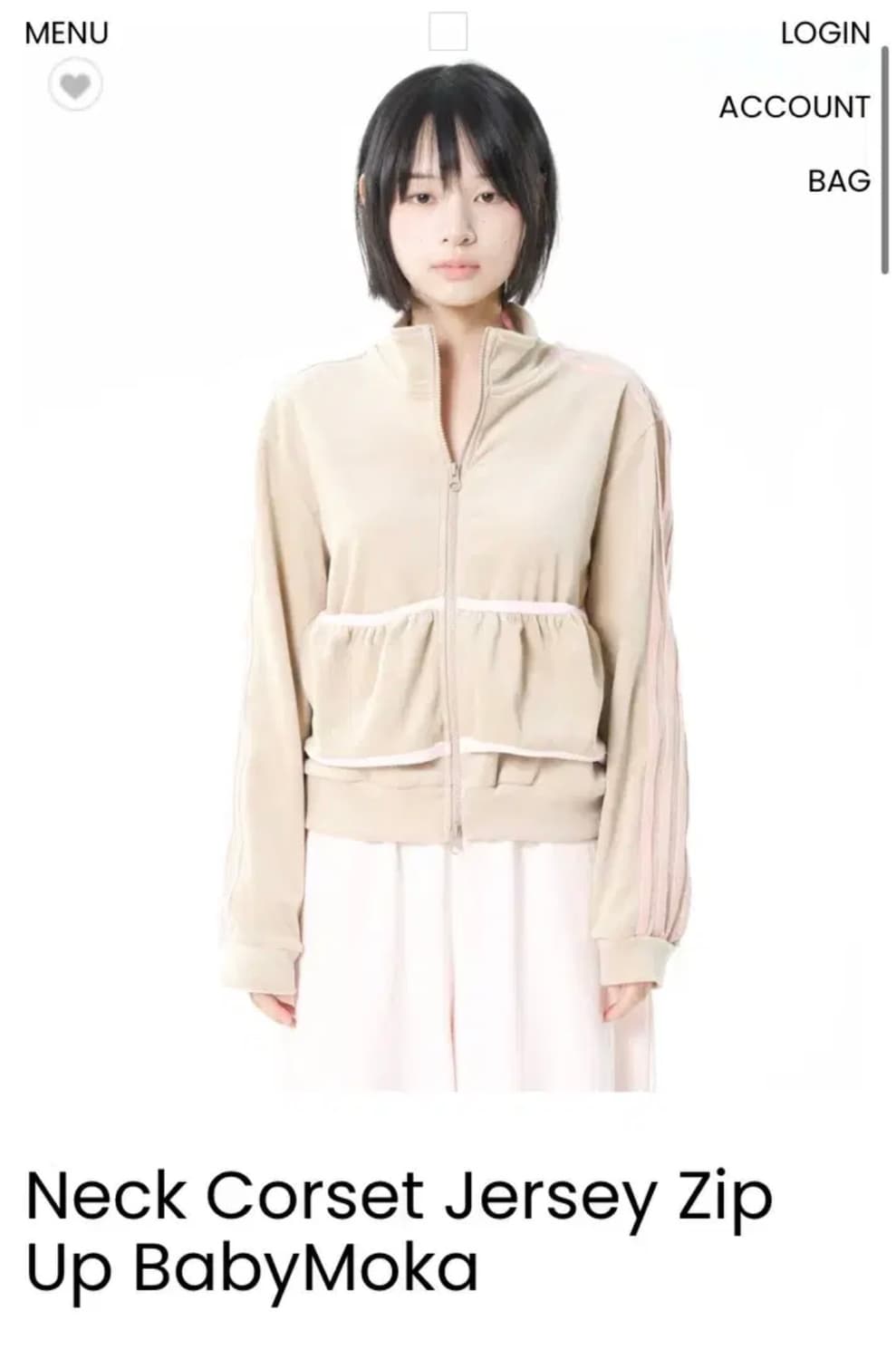 오스하이 넥 코르셋 집업 베이비 모카 상품이미지1