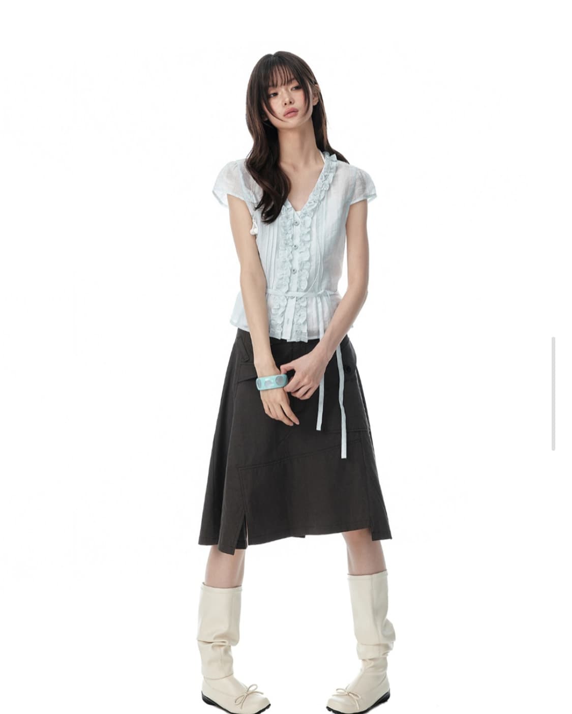 디얼마이키코 JIKOO Sparkling Water Lace Ruffle 상품이미지8