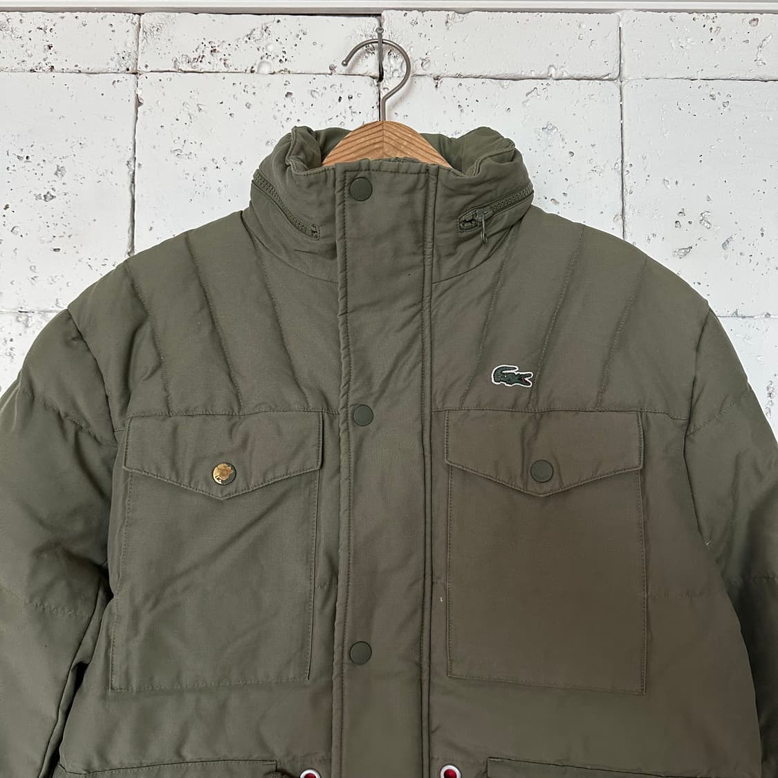 95 라코스테 덕다운 패딩 카키 상품이미지2