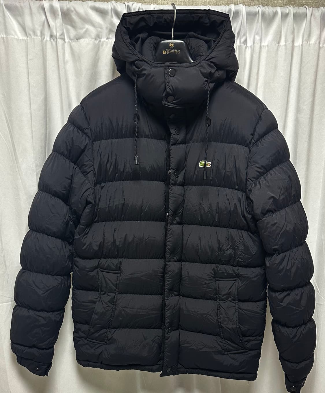 no.109 라코스테 블랙 패딩 점퍼 L 상태 좋음 상품이미지1