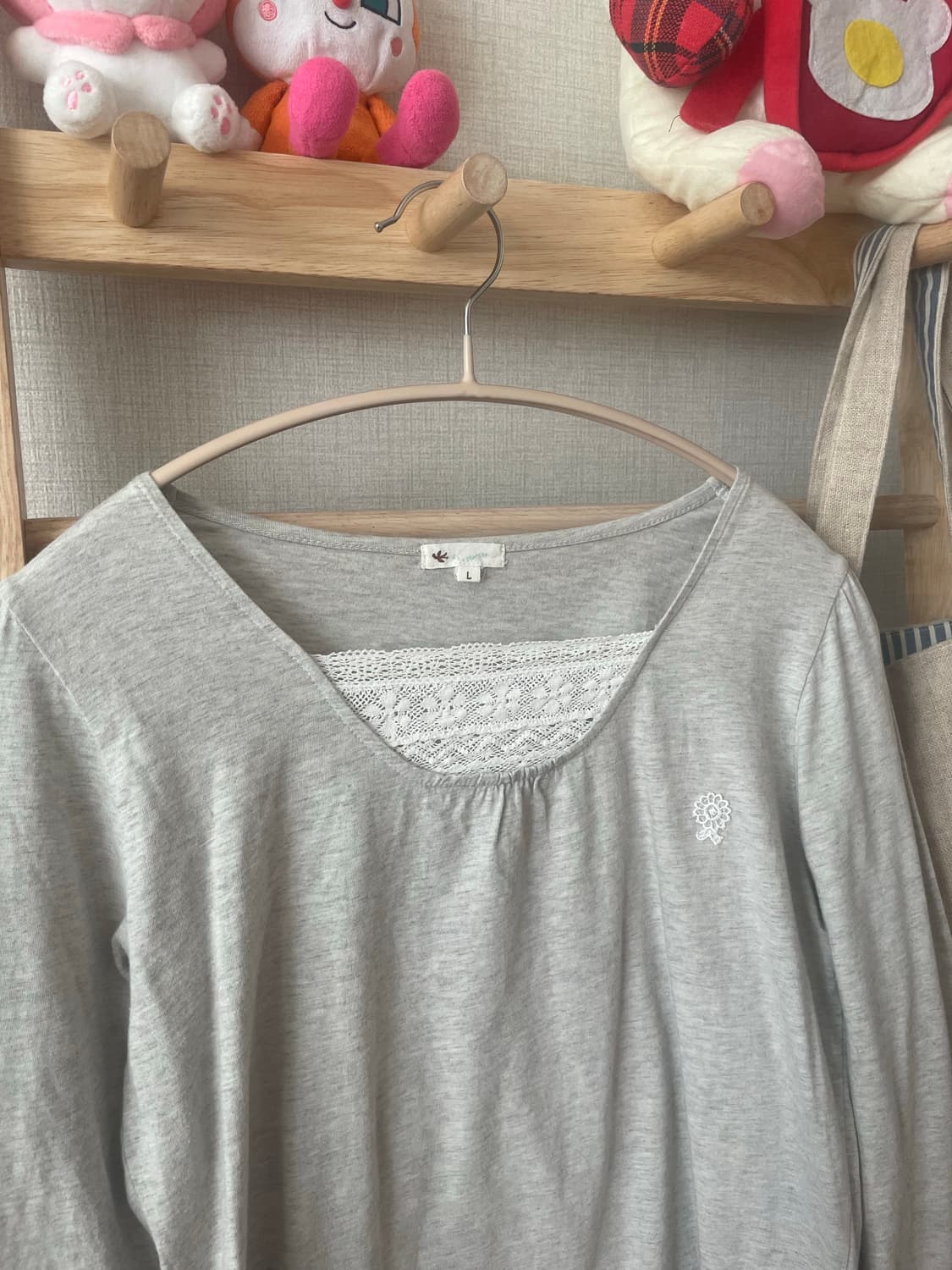 모리걸 빈티지 레이스 레이어드 티셔츠 🤍🎀 상품이미지2