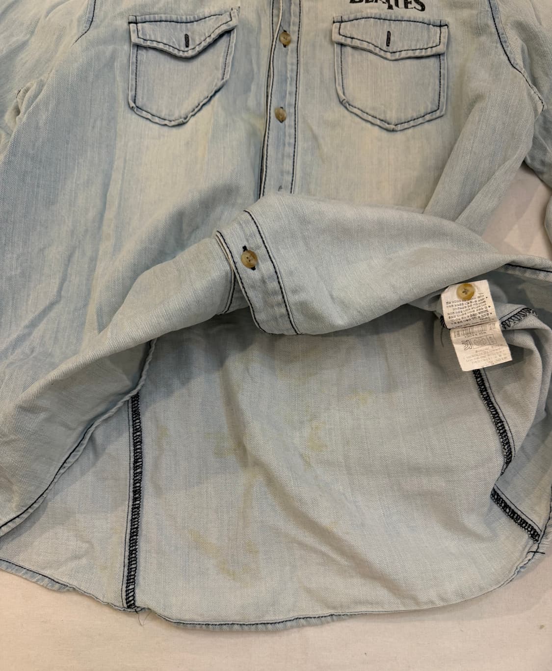 국내유일) 빈티지 비틀즈 백프린팅 데님셔츠 상품이미지6