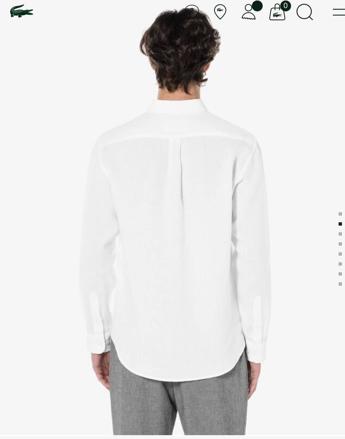 라코스테 린넨 100% 셔츠 화이트 (100)   상품이미지2