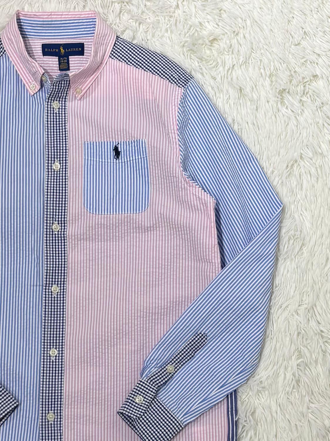 폴로랄프로렌 네이비포니 배색 스트라이프 셔츠 상품이미지5