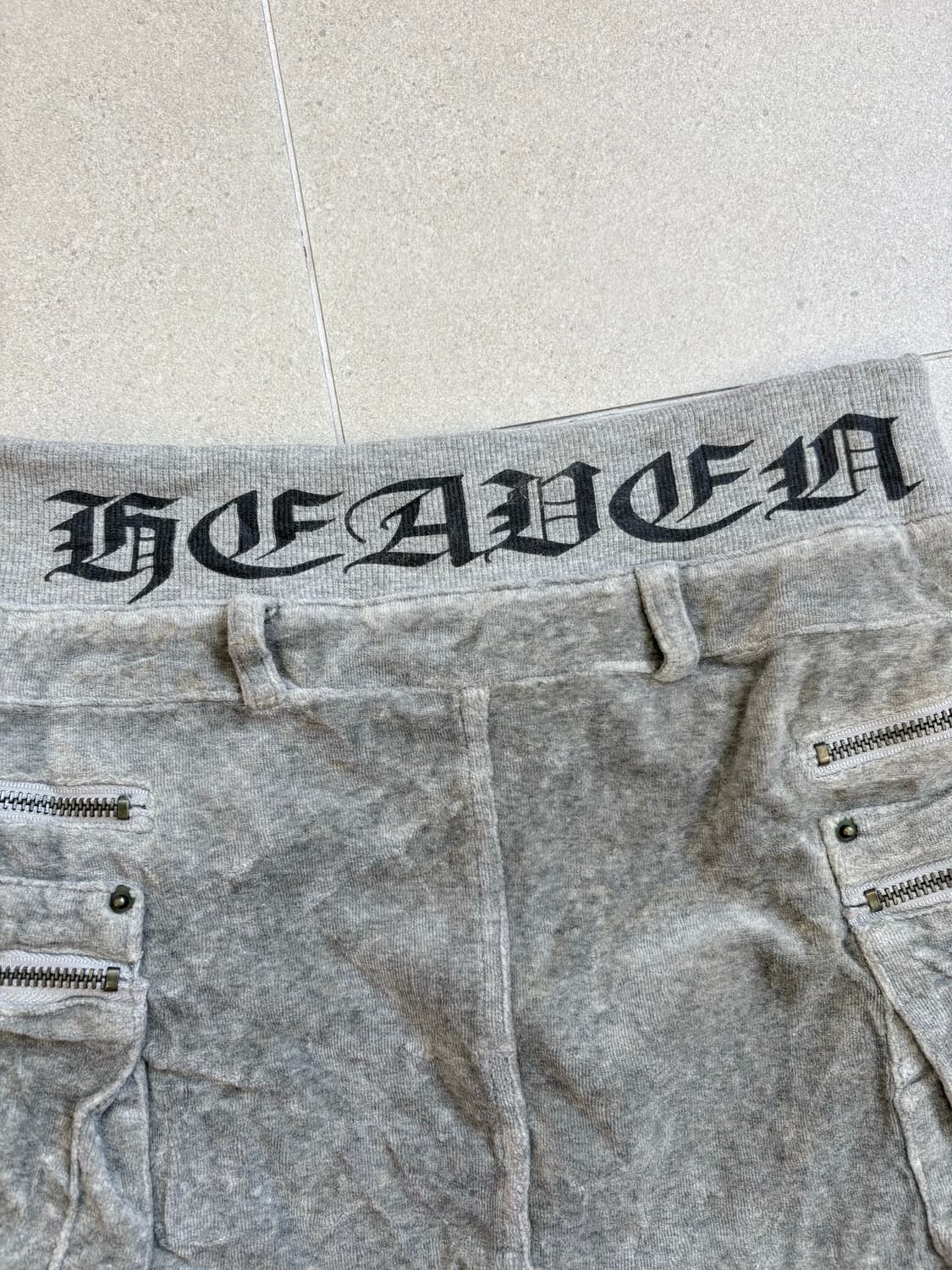 그레이 벨벳 카고 스커트 상품이미지5