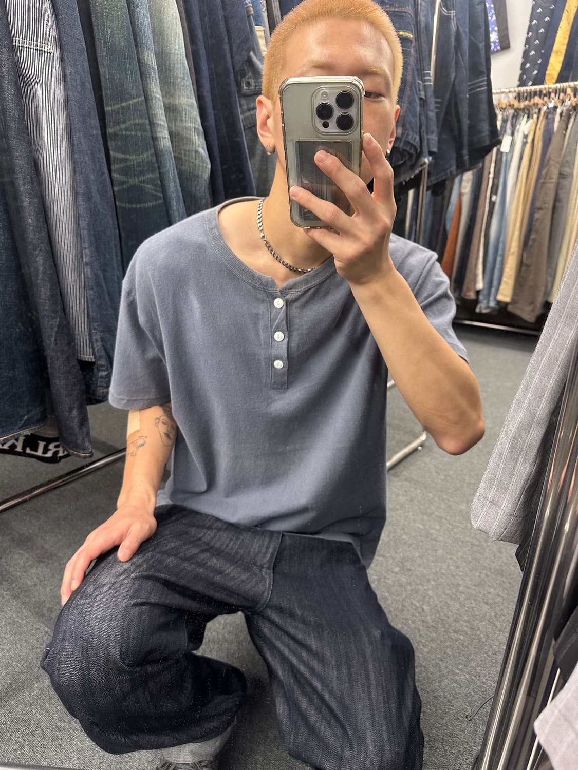 XL) CROSS & STITCH 헨리넥 빈티지 반팔티셔츠 상품이미지1
