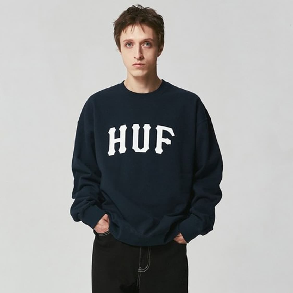 허프 아치로고 코튼 맨투맨 / 남성 맨투맨/ 남자 맨투맨  상품이미지1