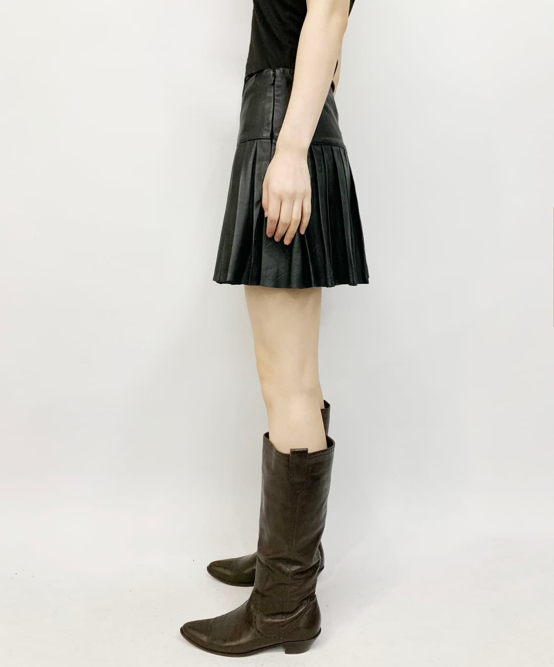 폴로 랄프 로렌 레더 플리츠 미니스커트 상품이미지3