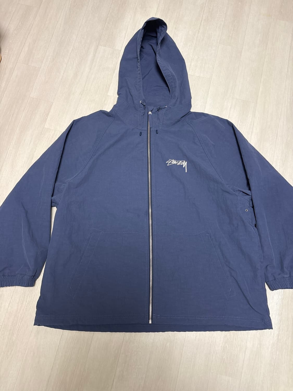 (급처)스투시 나일론 비치 쉘 자켓 (네이비, 2XL) 상품이미지1