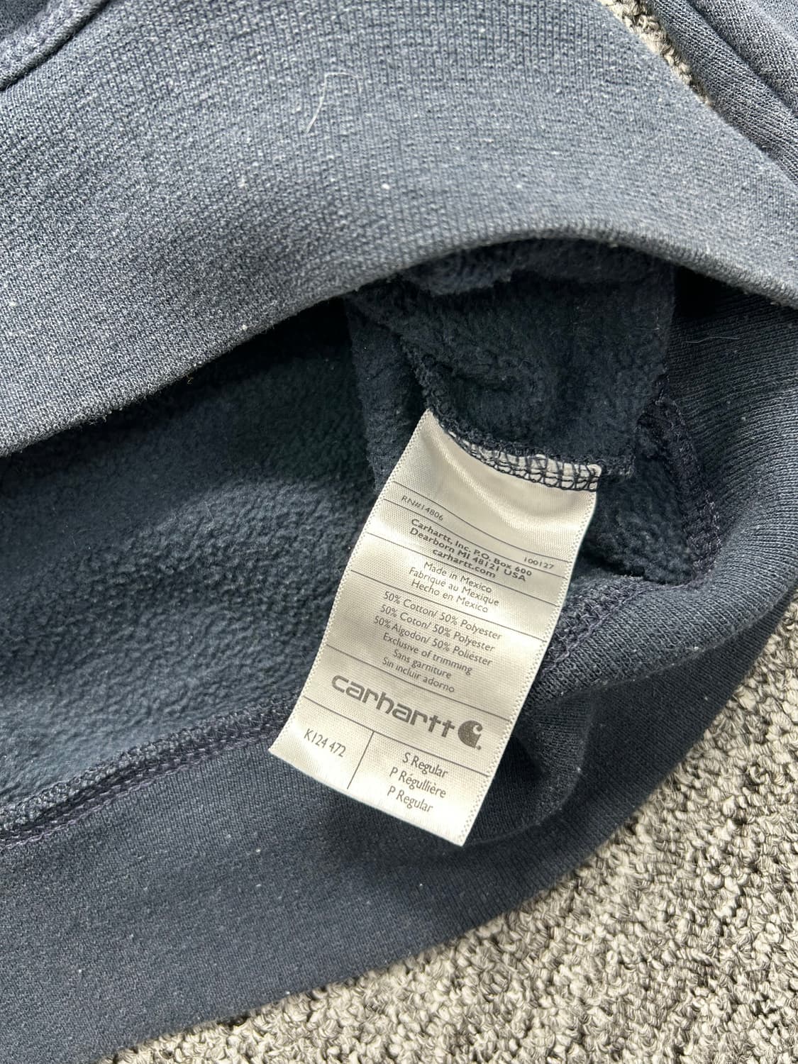 칼하트 네이비 미드웨이트 맨투맨 S 상품이미지7