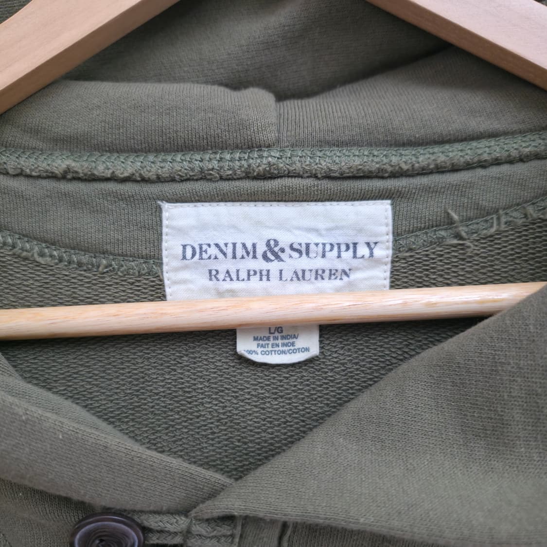 [L] 폴로 데님앤서플라이 성조기 후드티 카키 상품이미지5