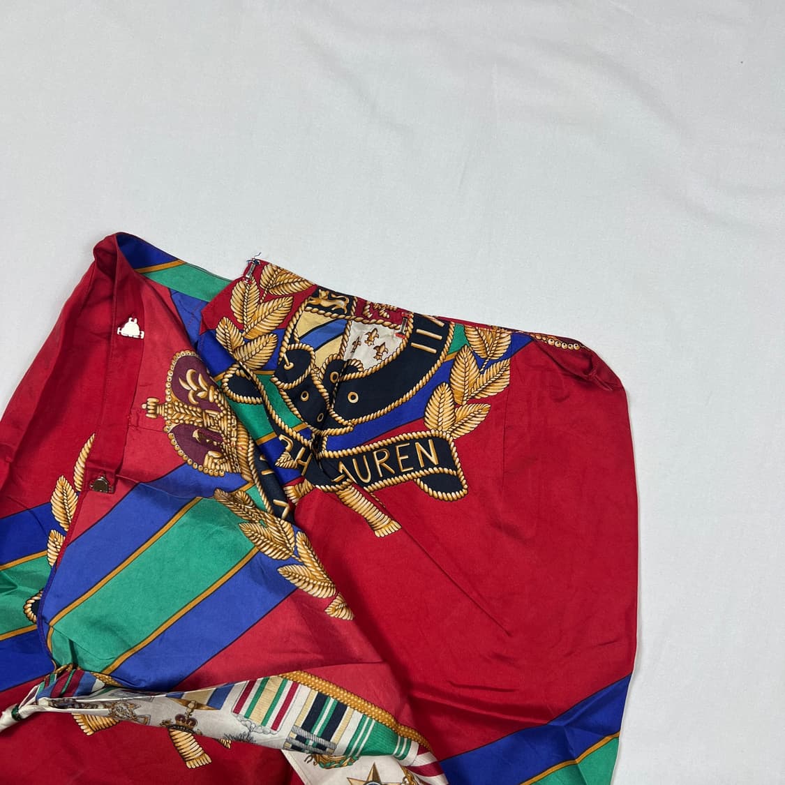 90‘s 폴로랄프로렌 og 빅크레스트 실크 스커트 치마 상품이미지4