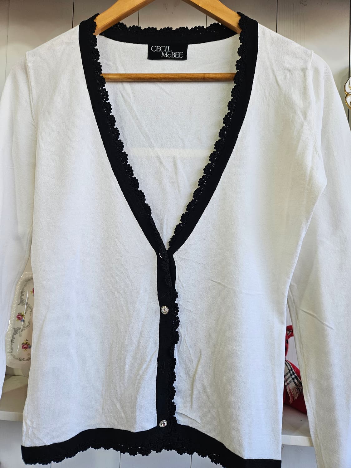 (CECIL McBEE) 배색 레이스 가디건 상품이미지3