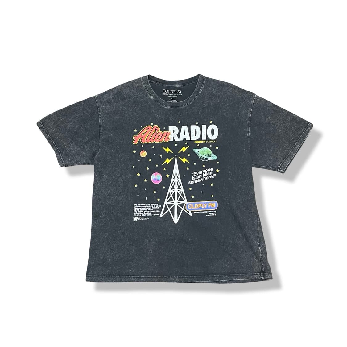 [XL] 콜드플레이 Alien Radio 워싱 반팔 티셔츠 상품이미지1