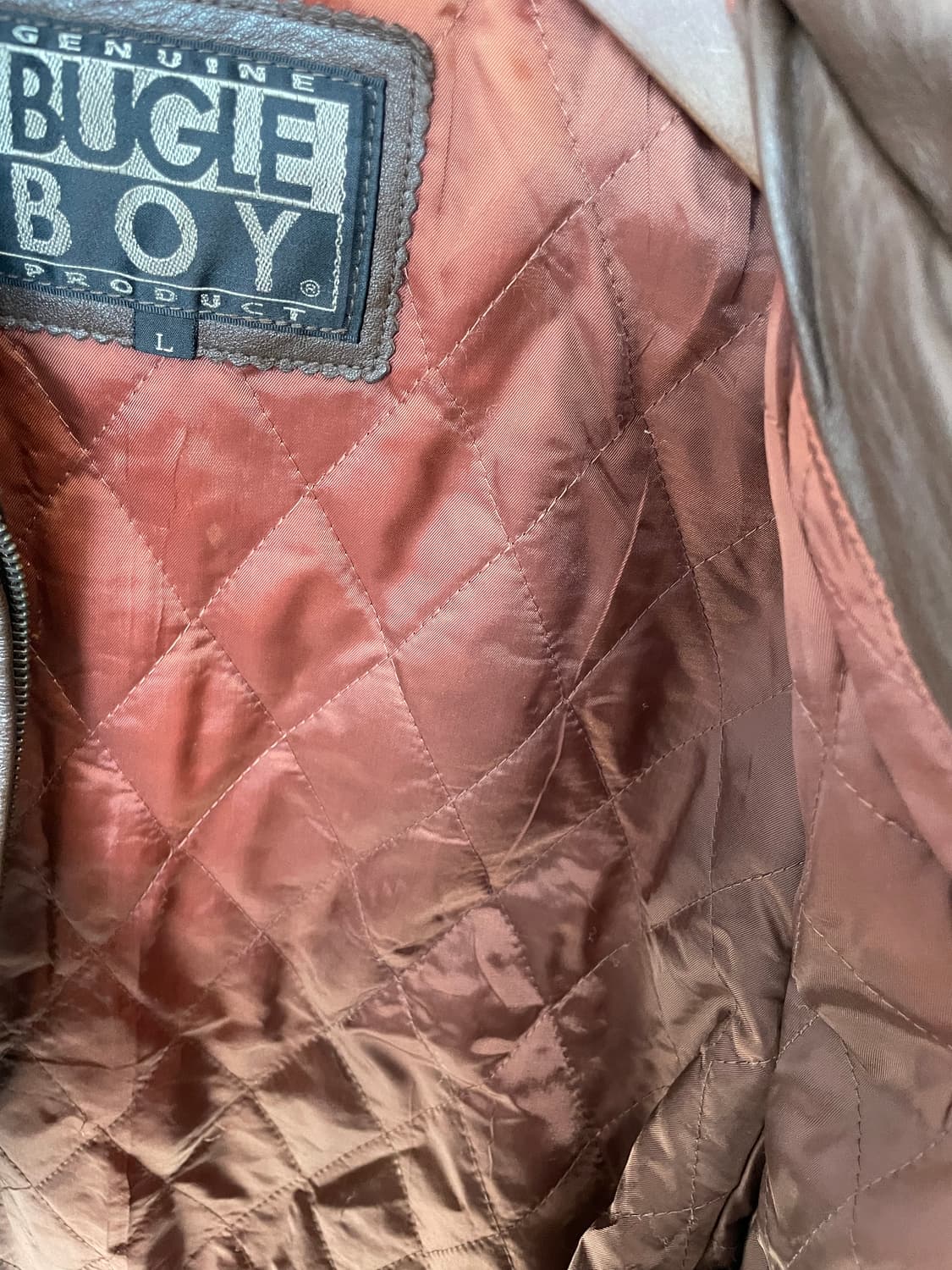 (L) 90s Bugle Boy 버글보이 브라운 소가죽 싱글 레더자켓 상품이미지6