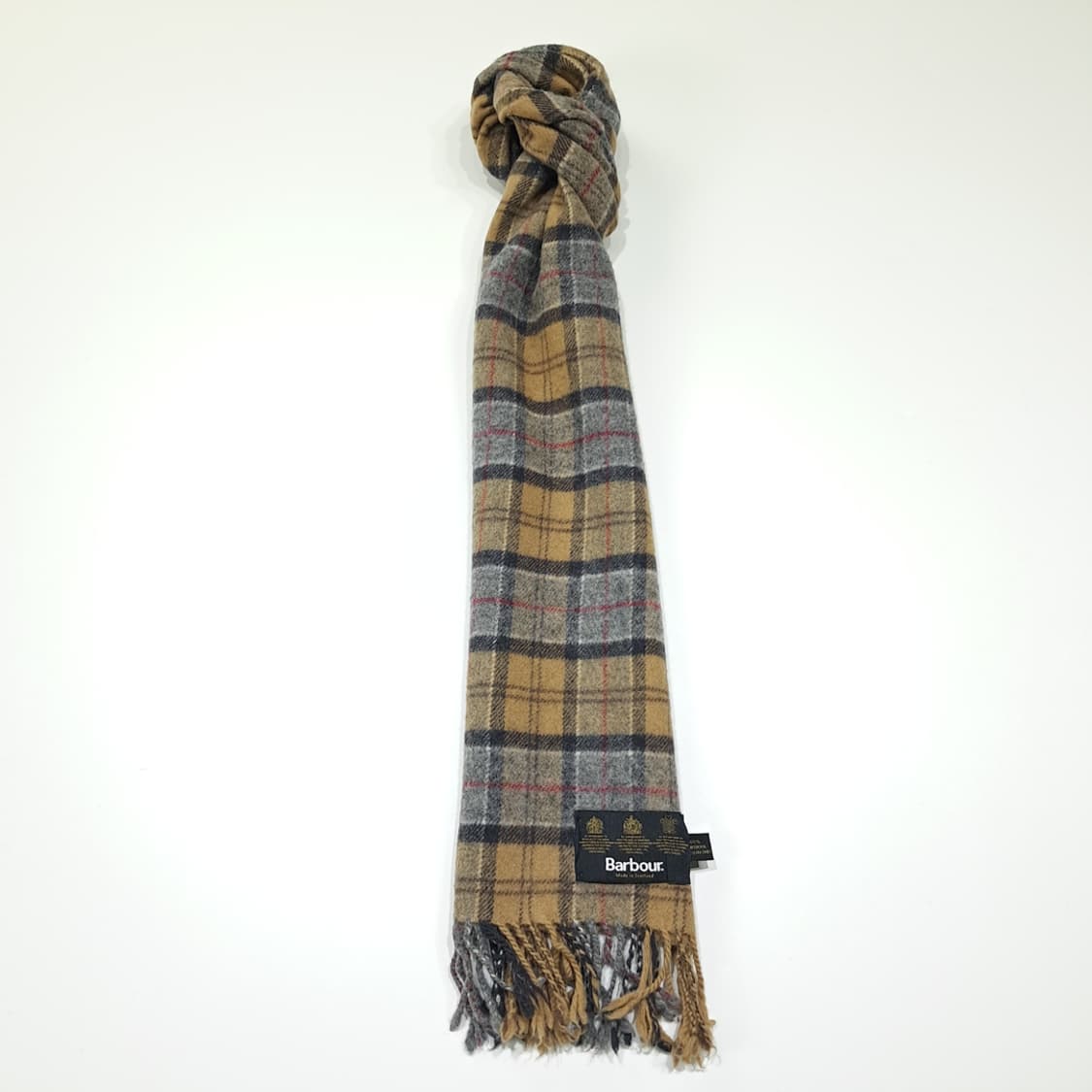 MX494 바버 90s 스코틀랜드판 램스울 클래식타탄 머플러 목도리 상품이미지5