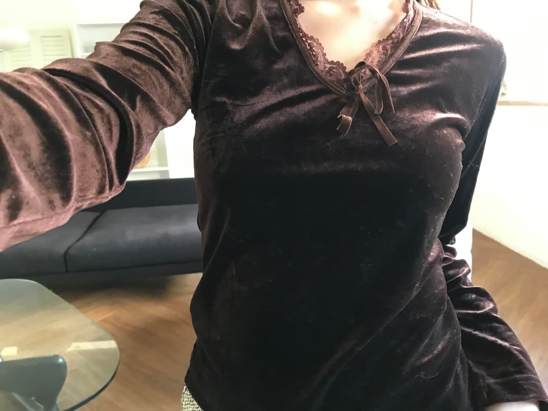 vintage velvet lace top 상품이미지1