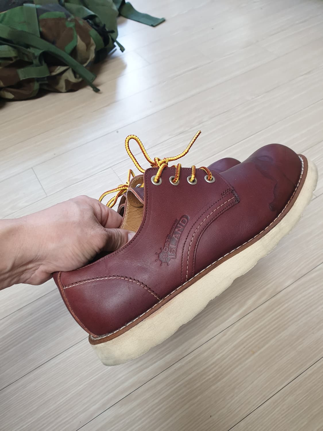 보트아일랜드 레드 브라운 가죽 캐주얼화(280) 상품이미지3
