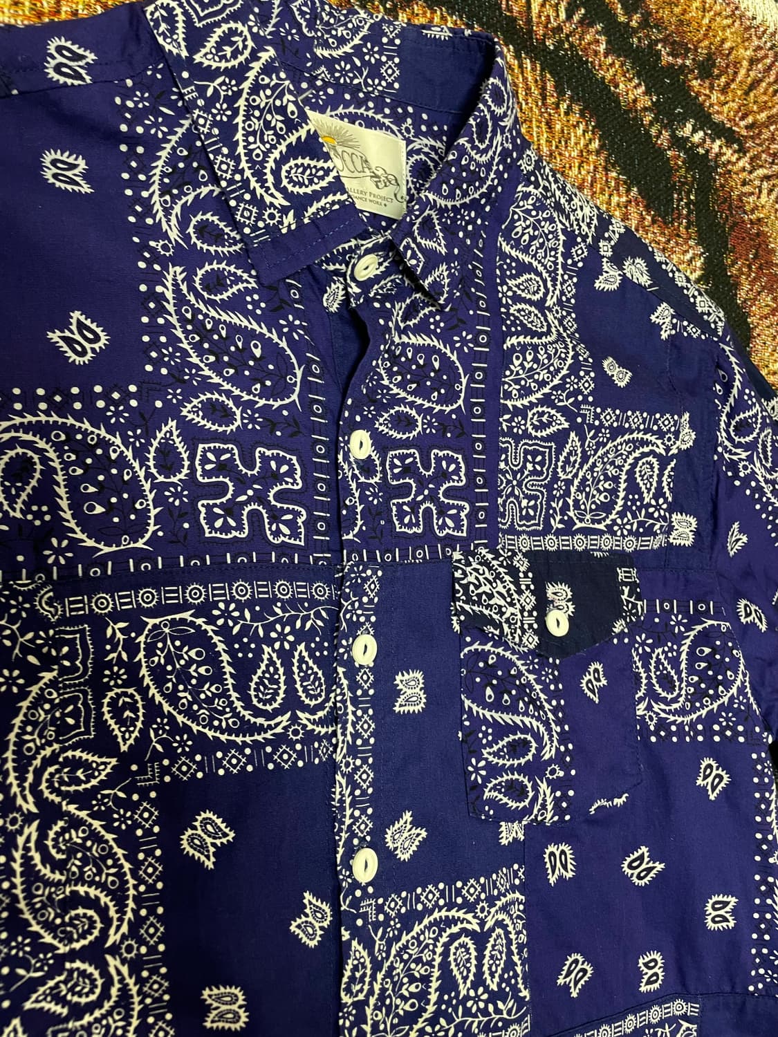 (L)La Rocca라로카 블루 페이즐리 반다나 셔츠 상품이미지3