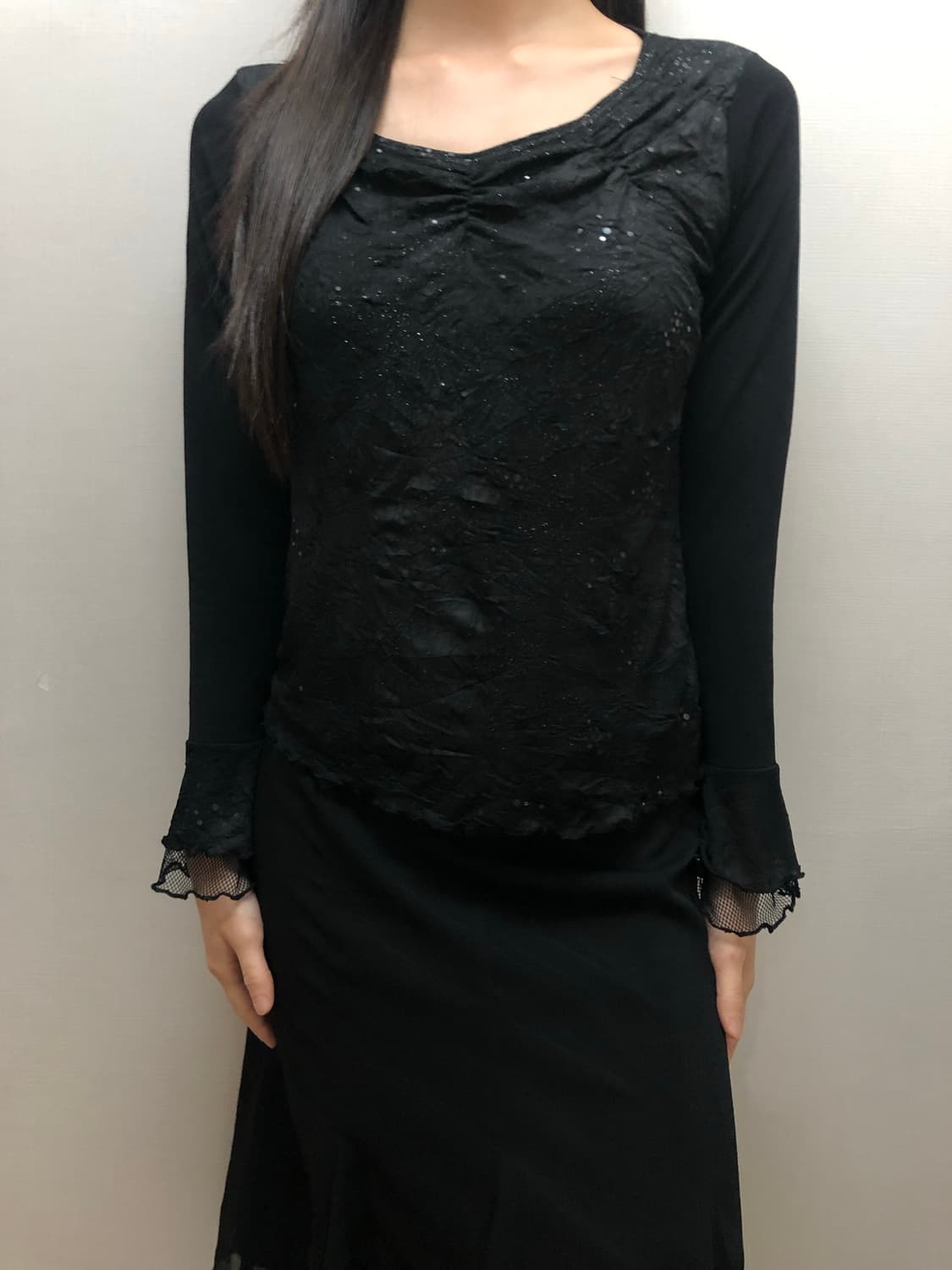 빈티지 블랙 스팽글 탑 상품이미지4