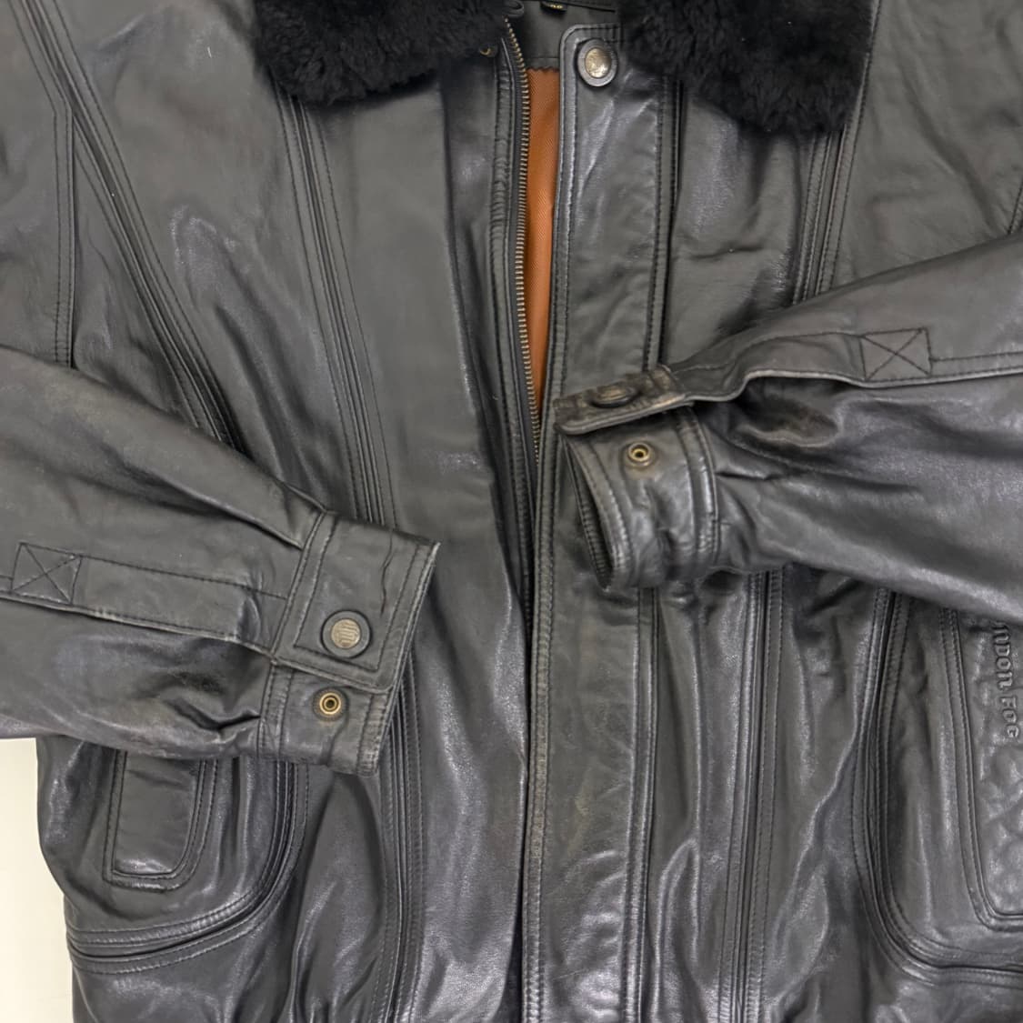 90's 런던 포그 무스탕 가죽 자켓 상품이미지5