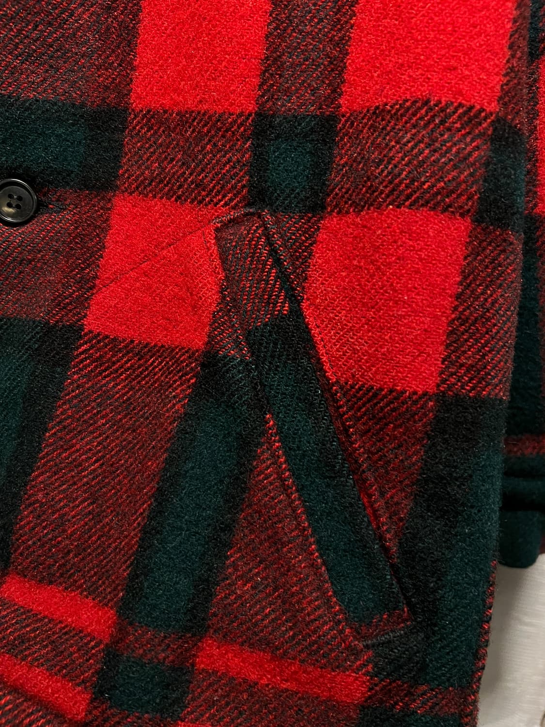 [S]80's 울리치 USA 멀티포켓 레드 타탄체크 울 셔츠 상품이미지5