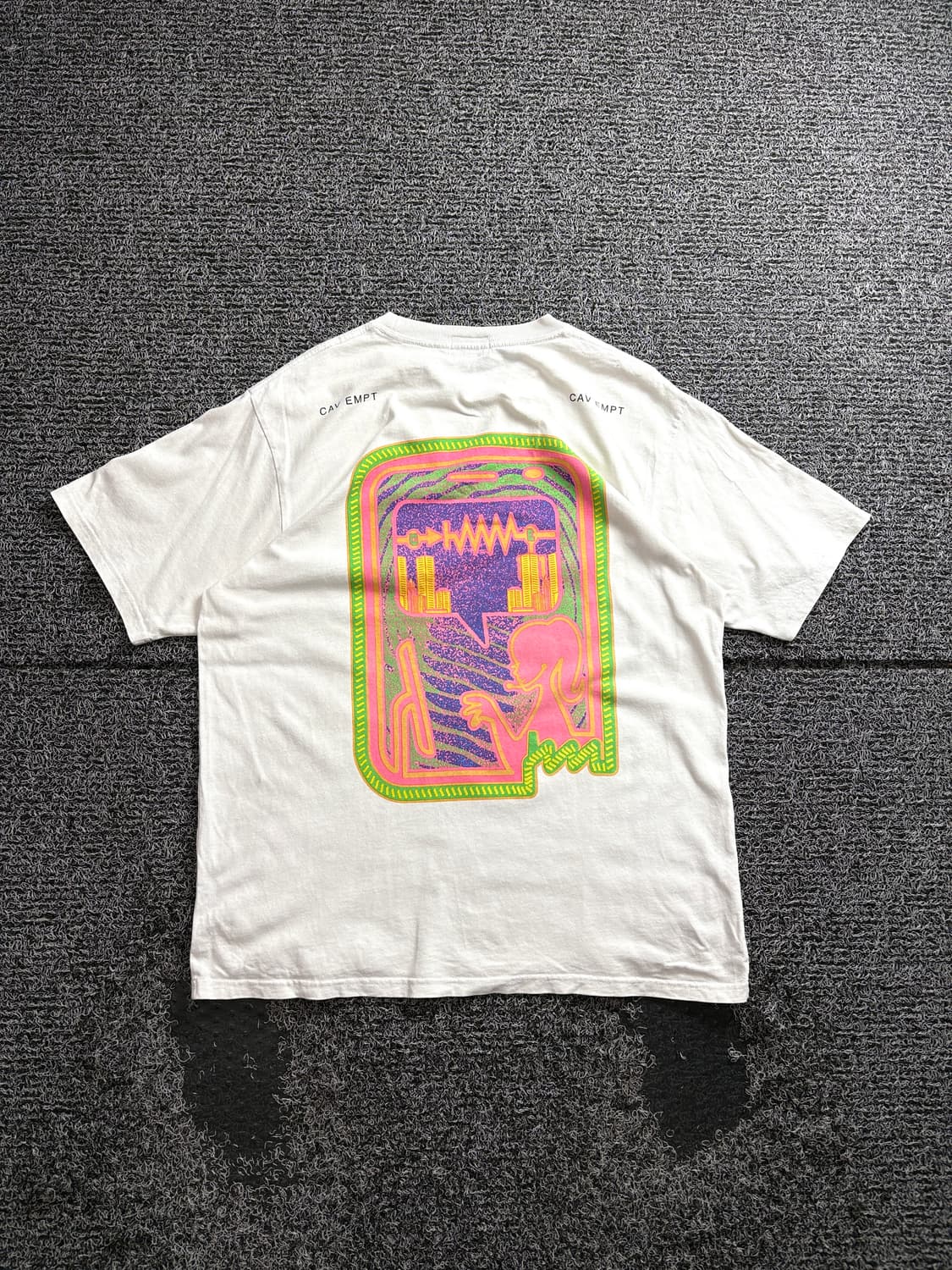 카브엠트 듀얼 그래픽 하프 슬리브 티셔츠 화이트 3519 상품이미지5