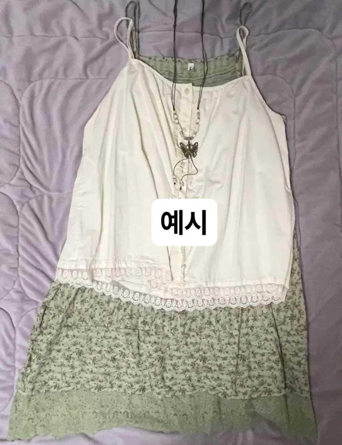 미사용)애니원모어)모리걸룩)모화 빈티지 플라워 원피스 상품이미지6