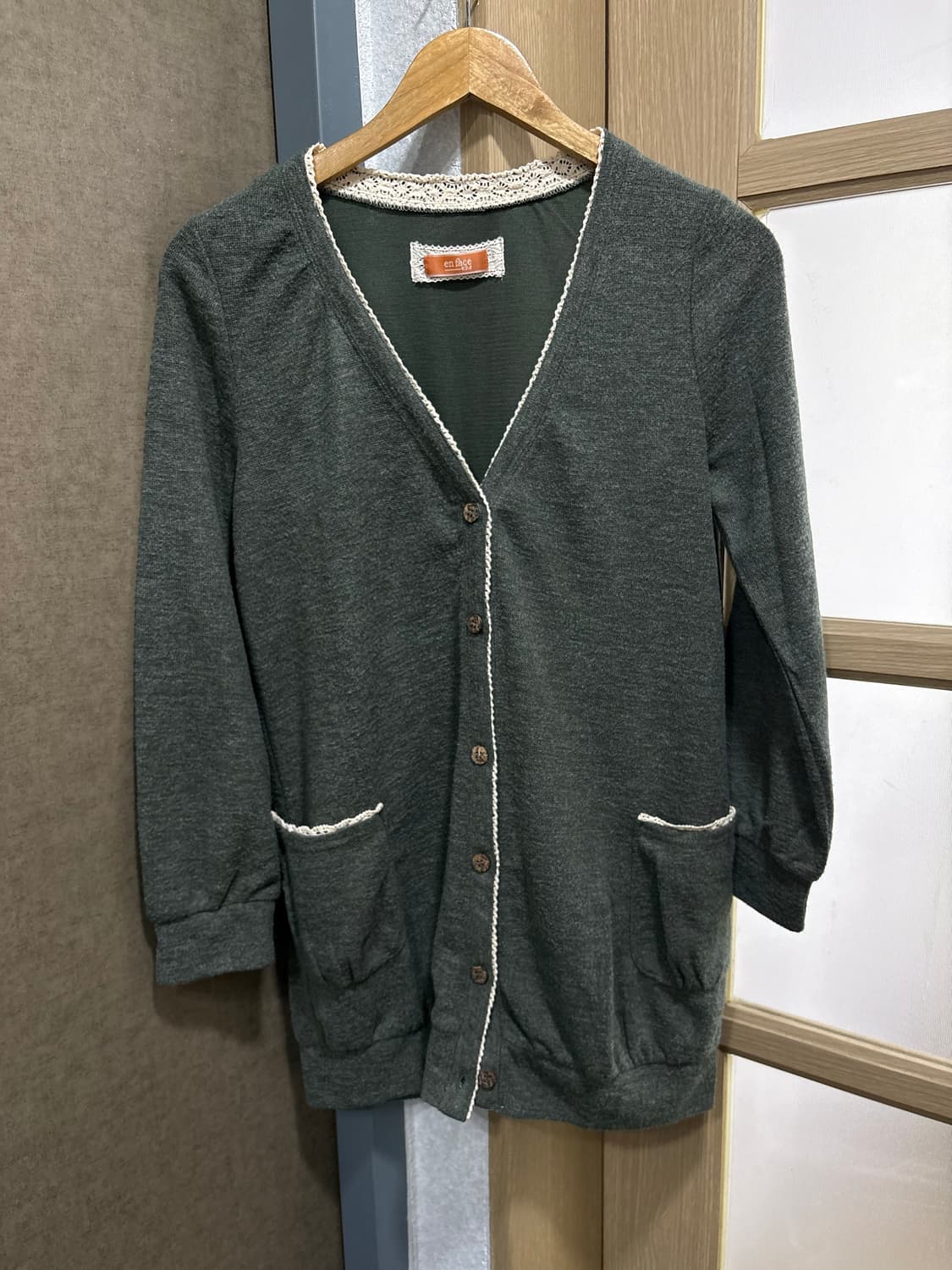 카키 크로쉐 가디건  상품이미지10