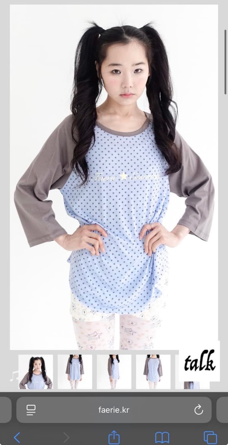 샵페어리 도트 래글런 슬리브 탑  상품이미지1