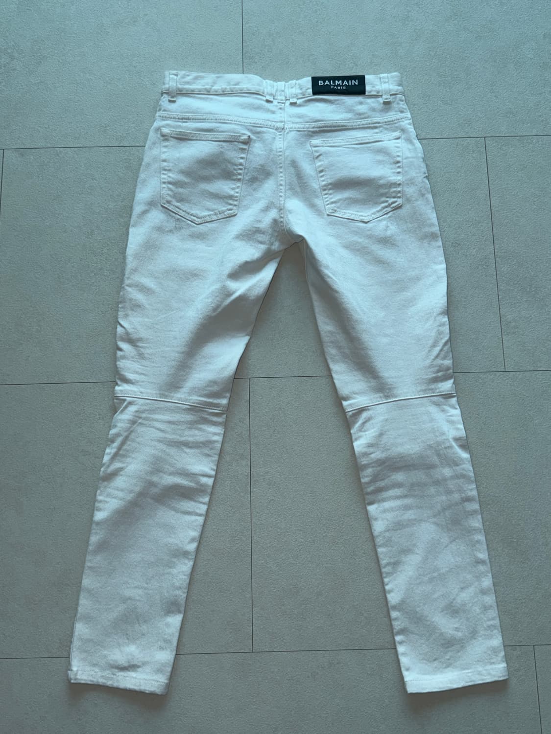 발망 데님 슬림핏 바이커팬츠 화이트 30 상품이미지2