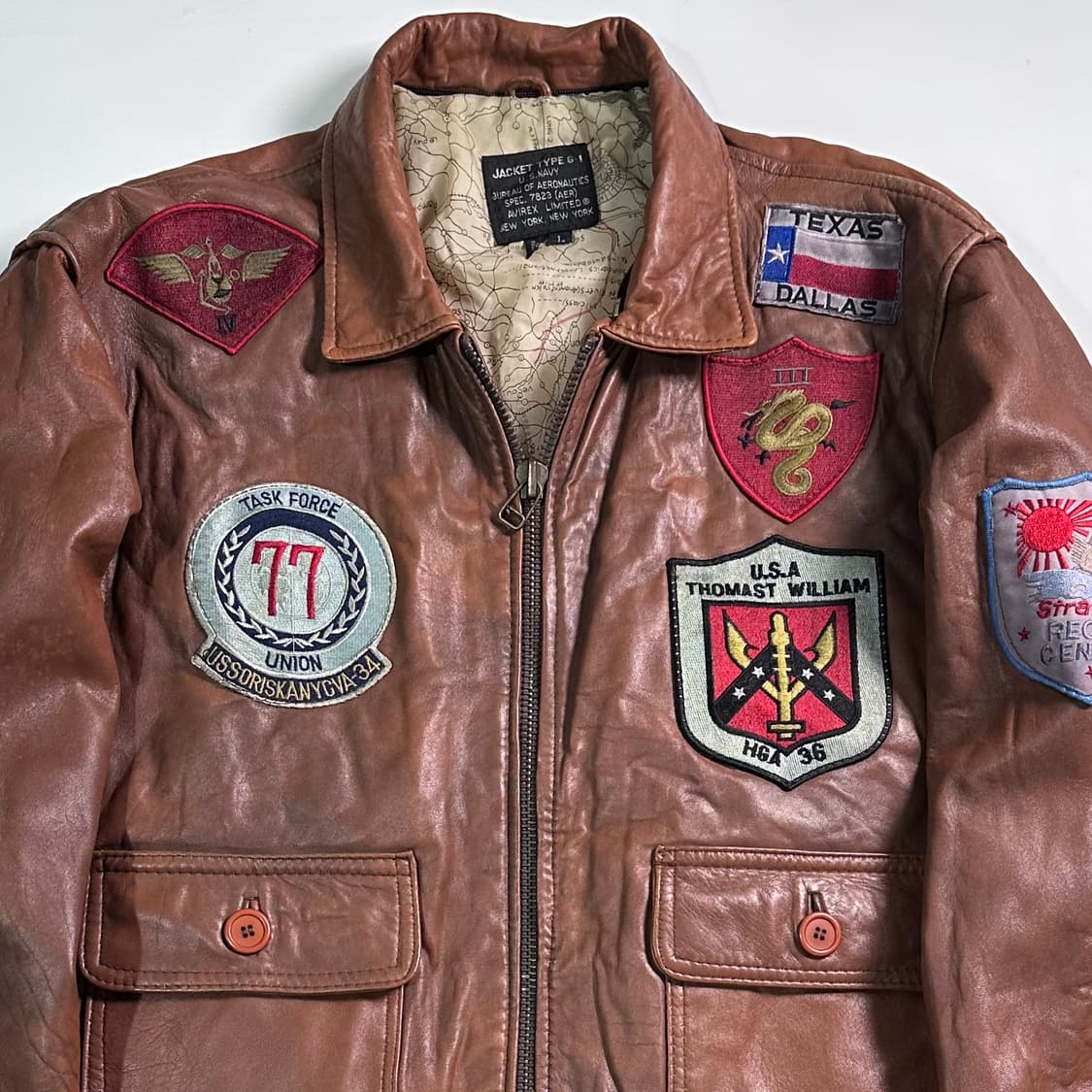 90s 아비렉스 G-1 레더 자켓  상품이미지2