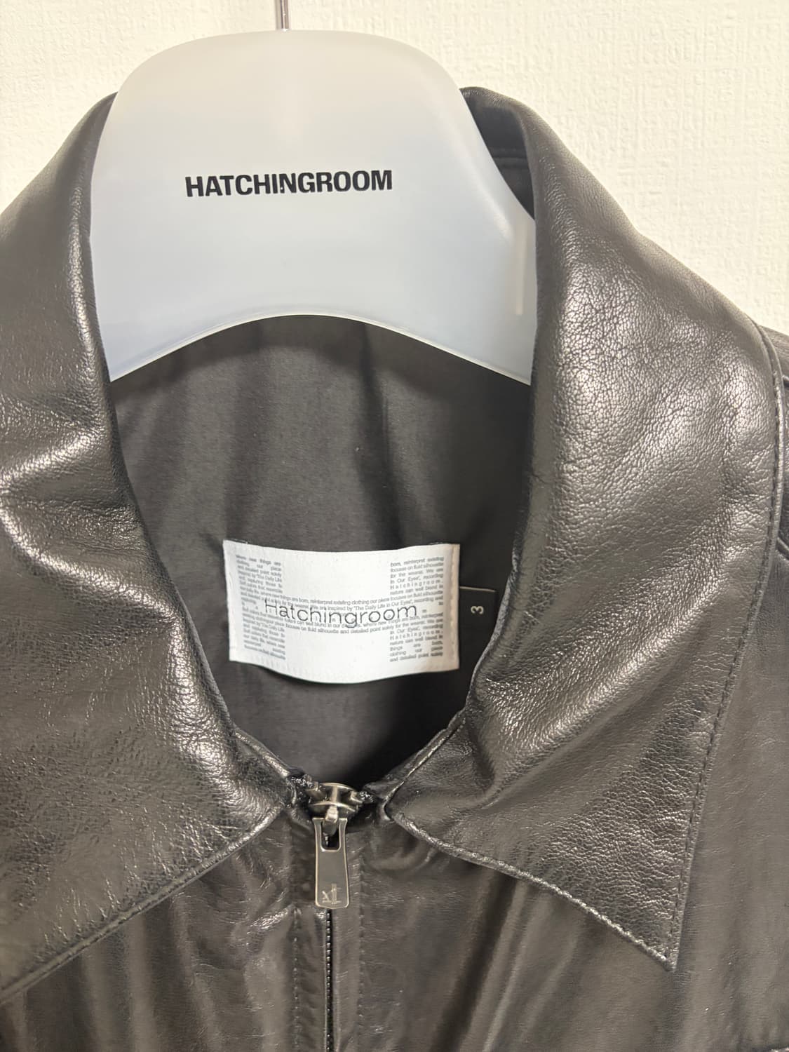 [3] 해칭룸 스티치드 볼륨 레더 자켓 블랙 상품이미지2