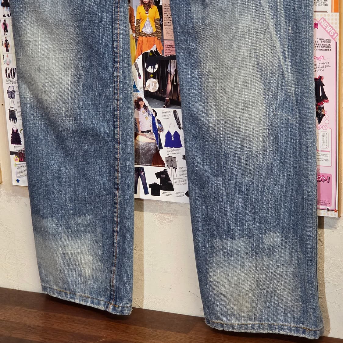 연청 워싱 버튼플라이 스트레이트 데님 팬츠 상품이미지7