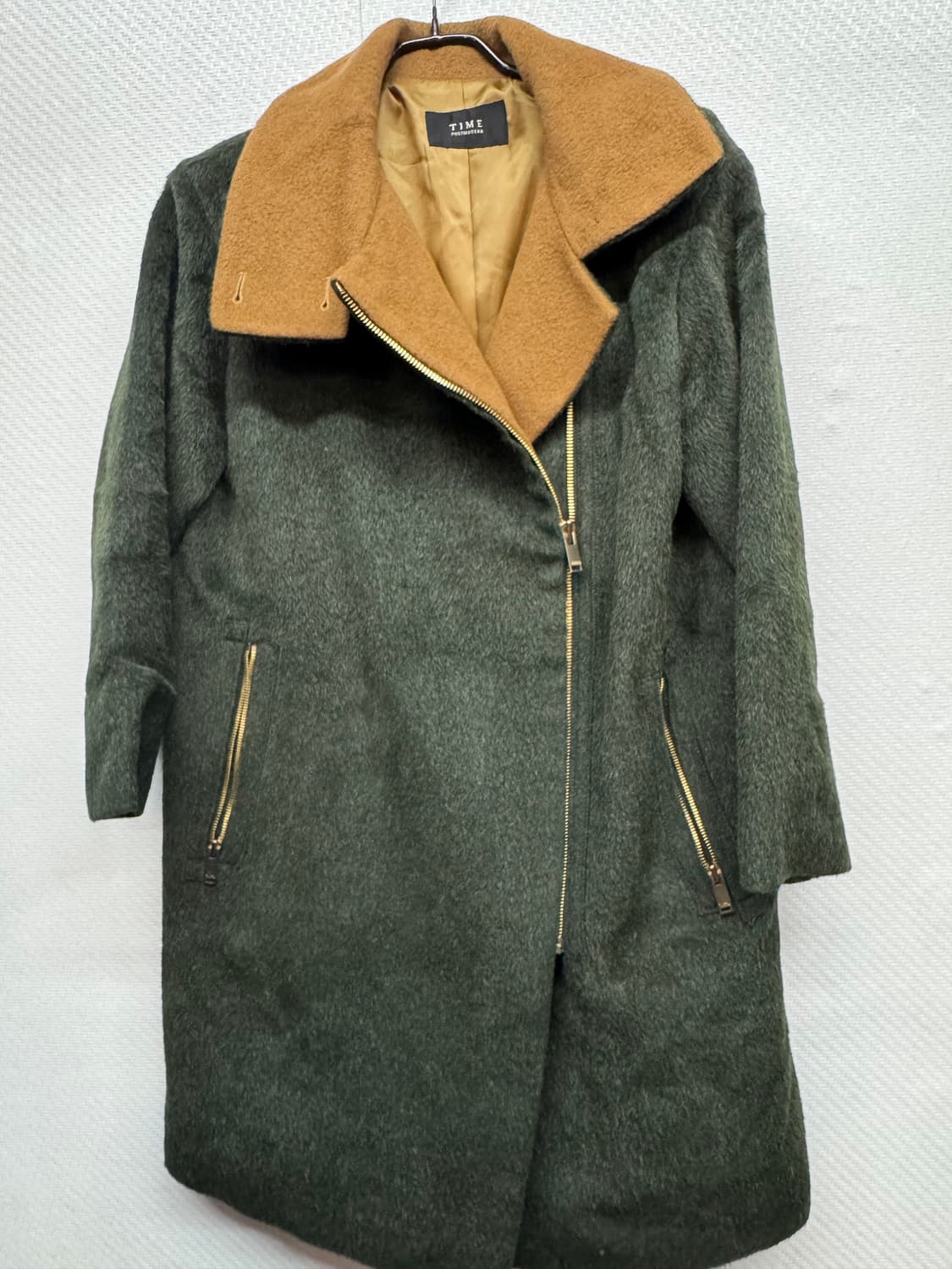 한섬 타임 이태리 라마울 카키 우드코트 M 상품이미지1