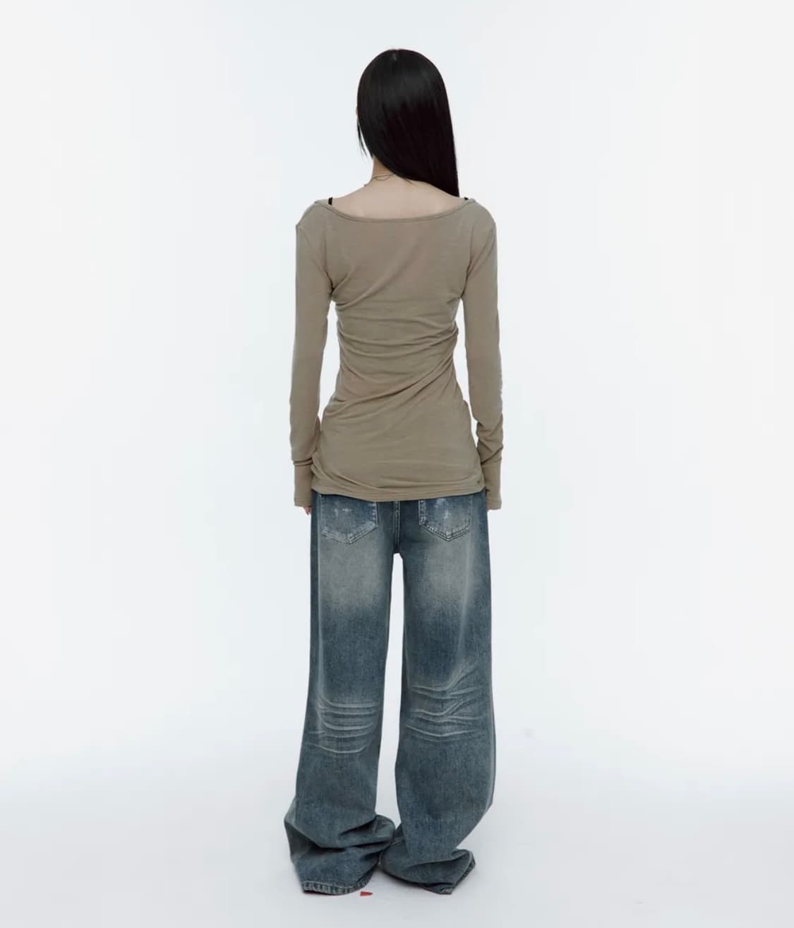 크로스라인 슬림 탑 카키브라운 M 상품이미지2