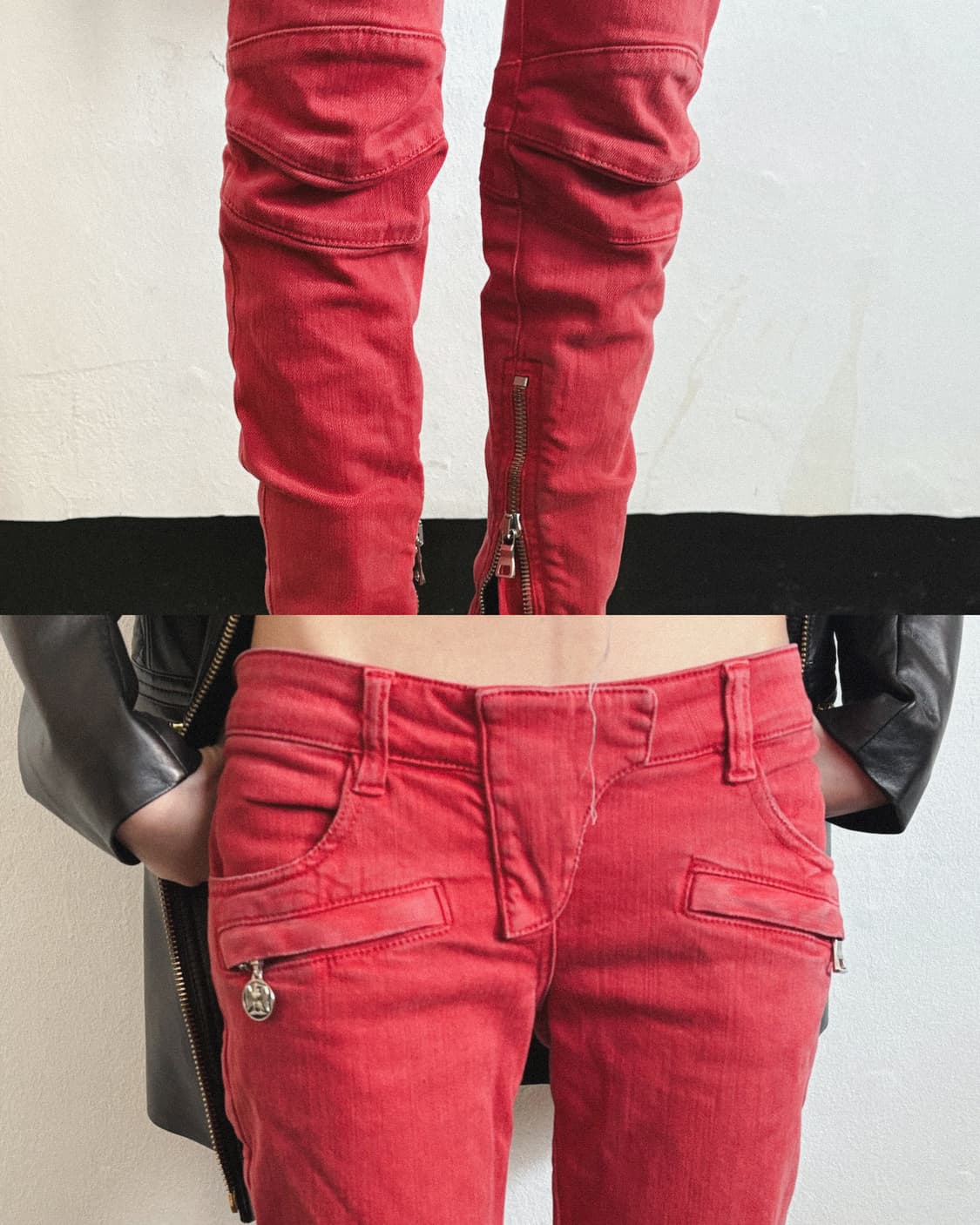 발망 데카르넹 로우라이즈 레드 바이커데님 상품이미지2